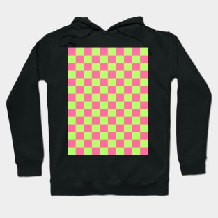 Pink and Green Checkered Pattern Hoodie